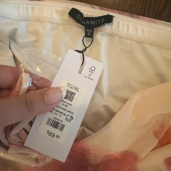 Dynamite Draped mesh mini dress - new with tags - size XL - Picture 5 of 5